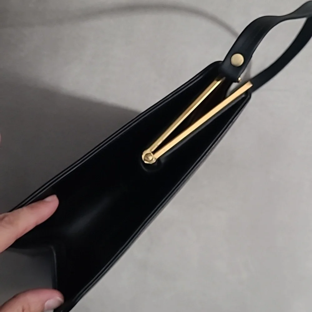 Designer Susan Gail‎ original black handbag red interior vintage
